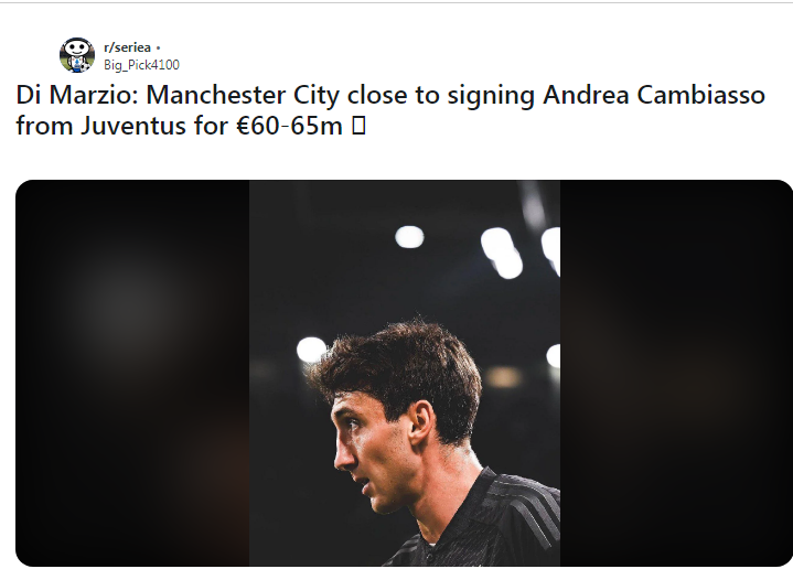 曼城报价坎比亚索