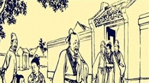 货郎外出回家，见家中黑狗大腹便便，因此发现妻子丑事