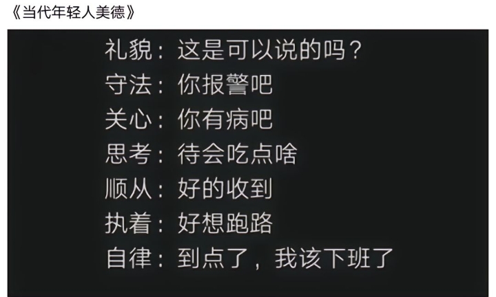 当代年轻人美德