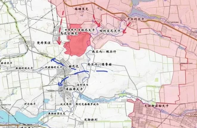 红军村方向，俄罗斯国防部正式宣布，完全占领E50以南的梅姆里克。这意味着该村的清