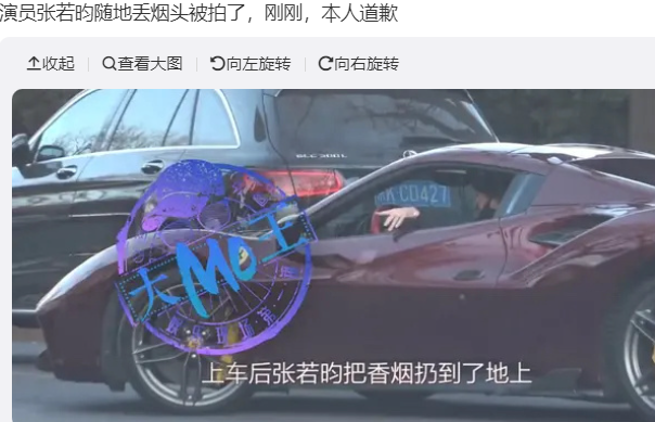 张若昀乱扔烟头又违章开车