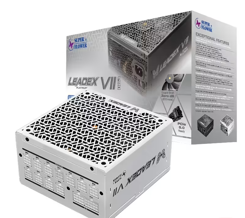 振华 LEADEX VII P1200W 白金牌 ATX 3.0 电源白色款首销