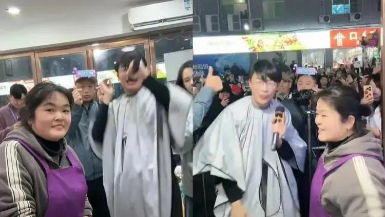 郭有才找晓华理发，为博眼球现场尬唱，790万人观看了这场扯淡秀