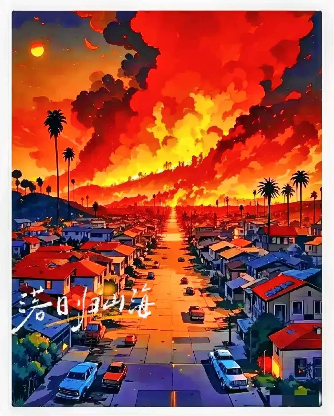 洛杉矶的大火烧了18天，是因为下了大雨才把火扑灭。