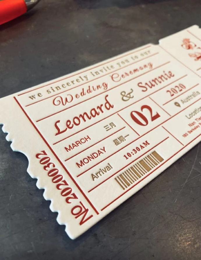 这种老式观影票结婚请柬真的好好看