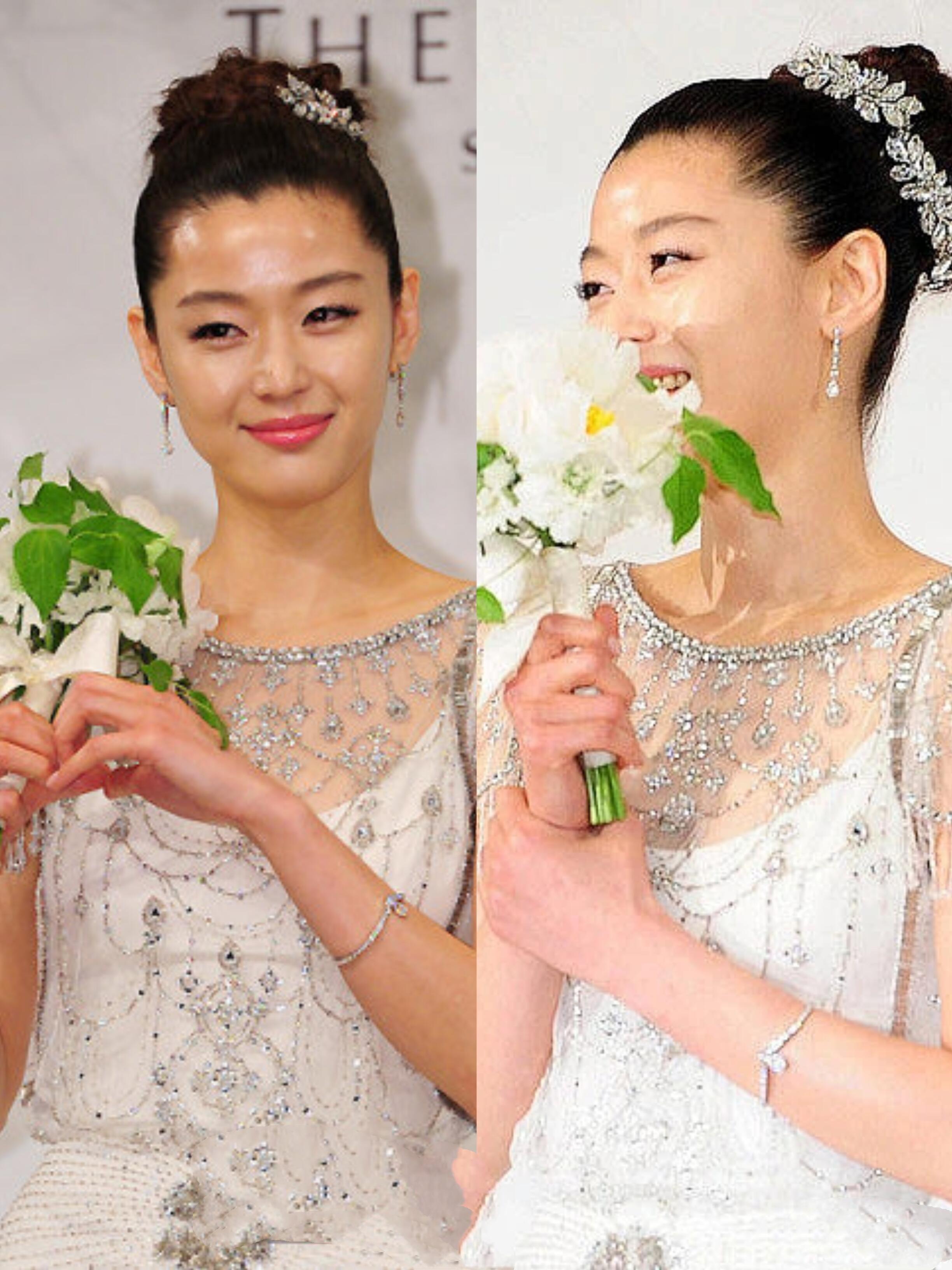 全智贤12年前婚礼婚纱也遮挡不住的美