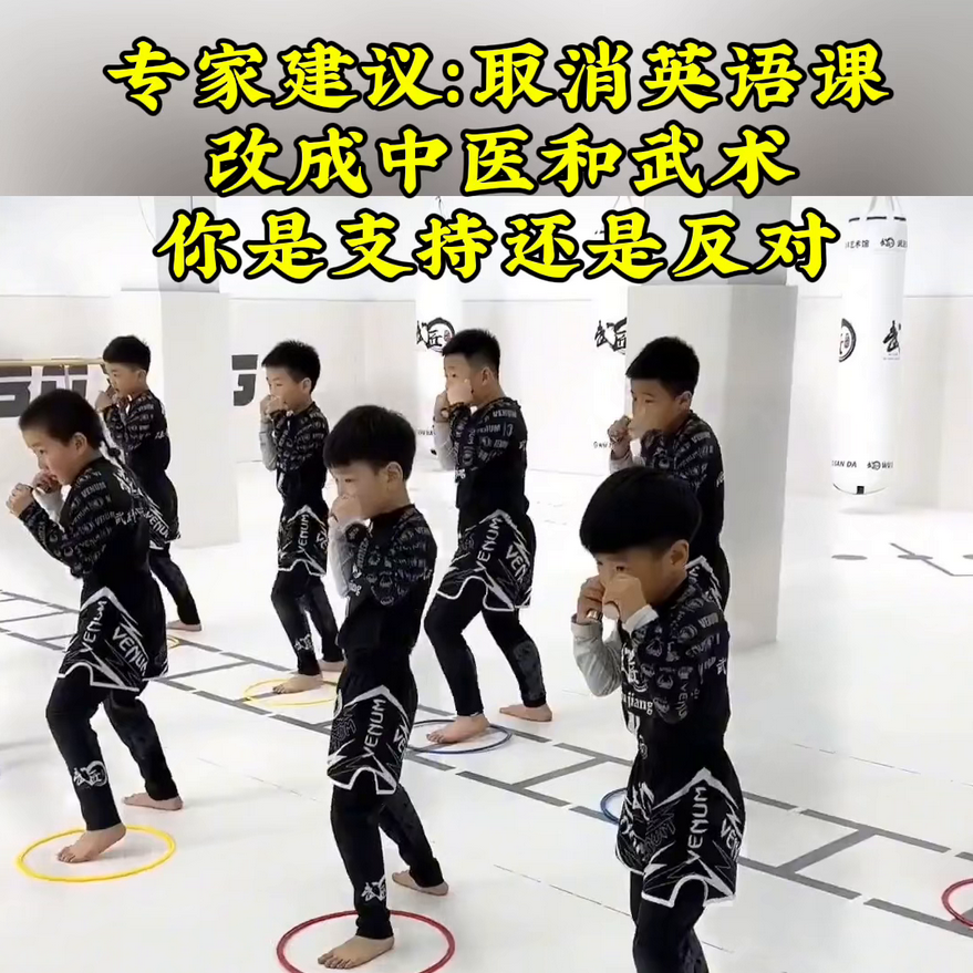 专家建议：取消英语课，改成中医和武术。
你是支持还是反对？