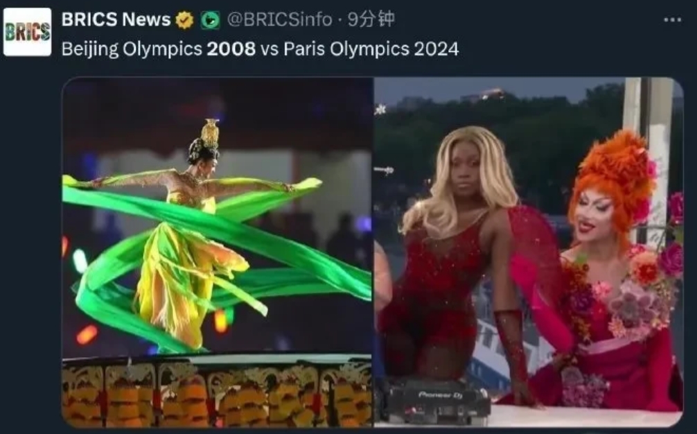 连老外都看不下去巴黎奥运会的开幕式表演，默默扒出2008年北京奥运会的开幕式进行