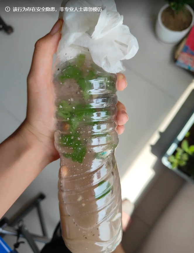 生化武器“臭水”制作教程。

配料表：纯净水，荔枝皮，菜叶，樱桃核，白米饭，营养