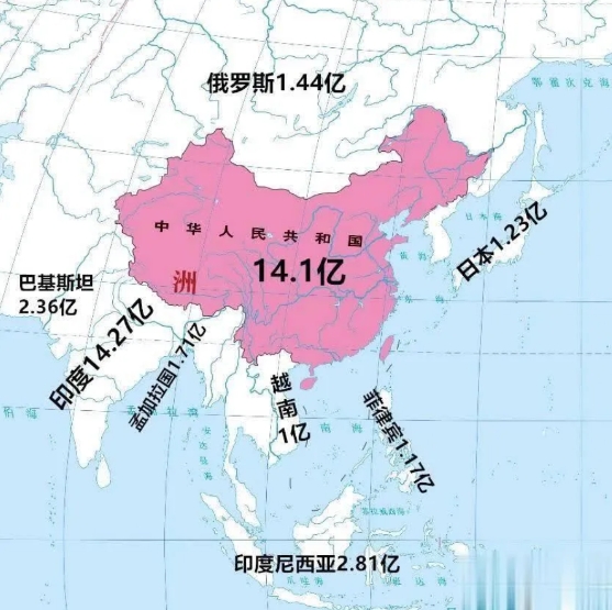 九个人口大国挤在一起,是真的挤