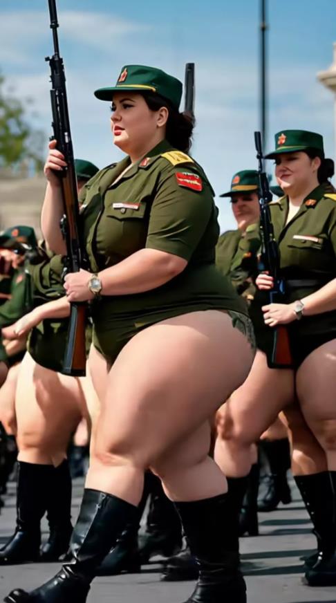 这是哪个国家的女兵？全是重量级的，如果上战场必败无疑。

我国征兵对兵员体重是有