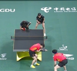 混团世乒赛8强循环赛中国队8:2胜日本队，莎头组合2:1，曼昱3:0，林诗栋2；