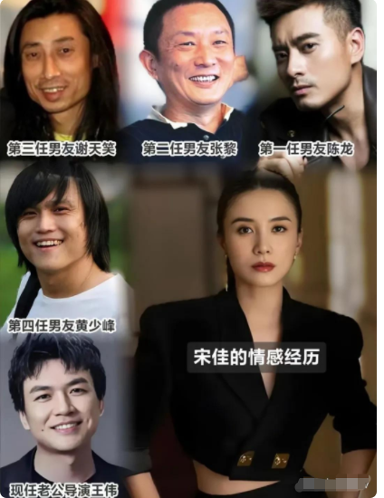 宋佳情史一览。

历任男友/老公里，有导演，有演员；

男友有帅哥，也有蟀哥；