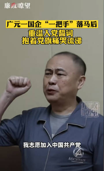 国企一把手落马后，重温入党誓词，抱着党旗痛哭流涕。 ​