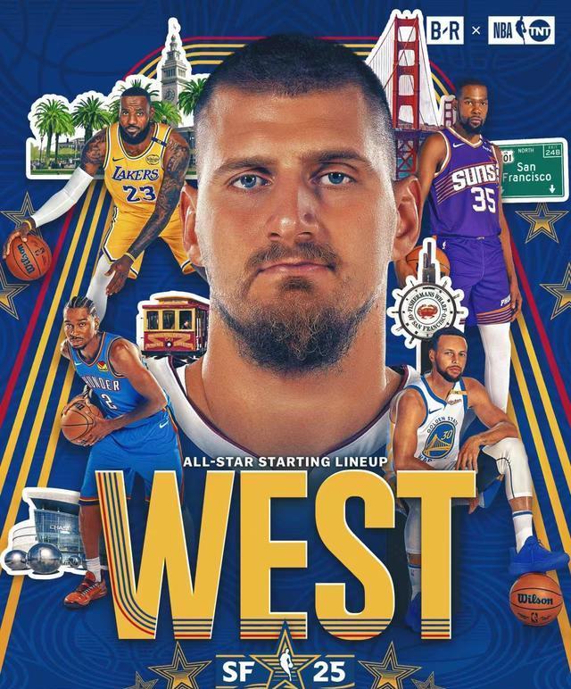 2025年NBA全明星赛首发阵容正式揭晓，东西部星光熠熠。西部由库里、亚历山大、