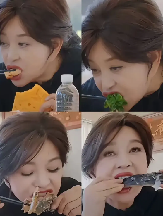 刘晓庆太真实了吧，
一边介绍头不秃的经验，
一边大方摘下假发放松！
庆奶说食补对