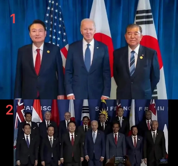 拜登竟然被安排到了后排站着