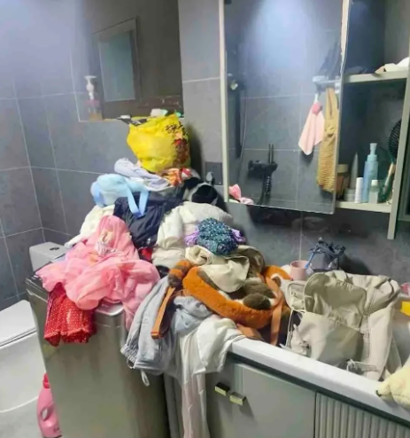 我刚回老家两天，回来一看，好家伙，那衣服堆得像小山似的。这媳妇啥都指望洗衣机，袜
