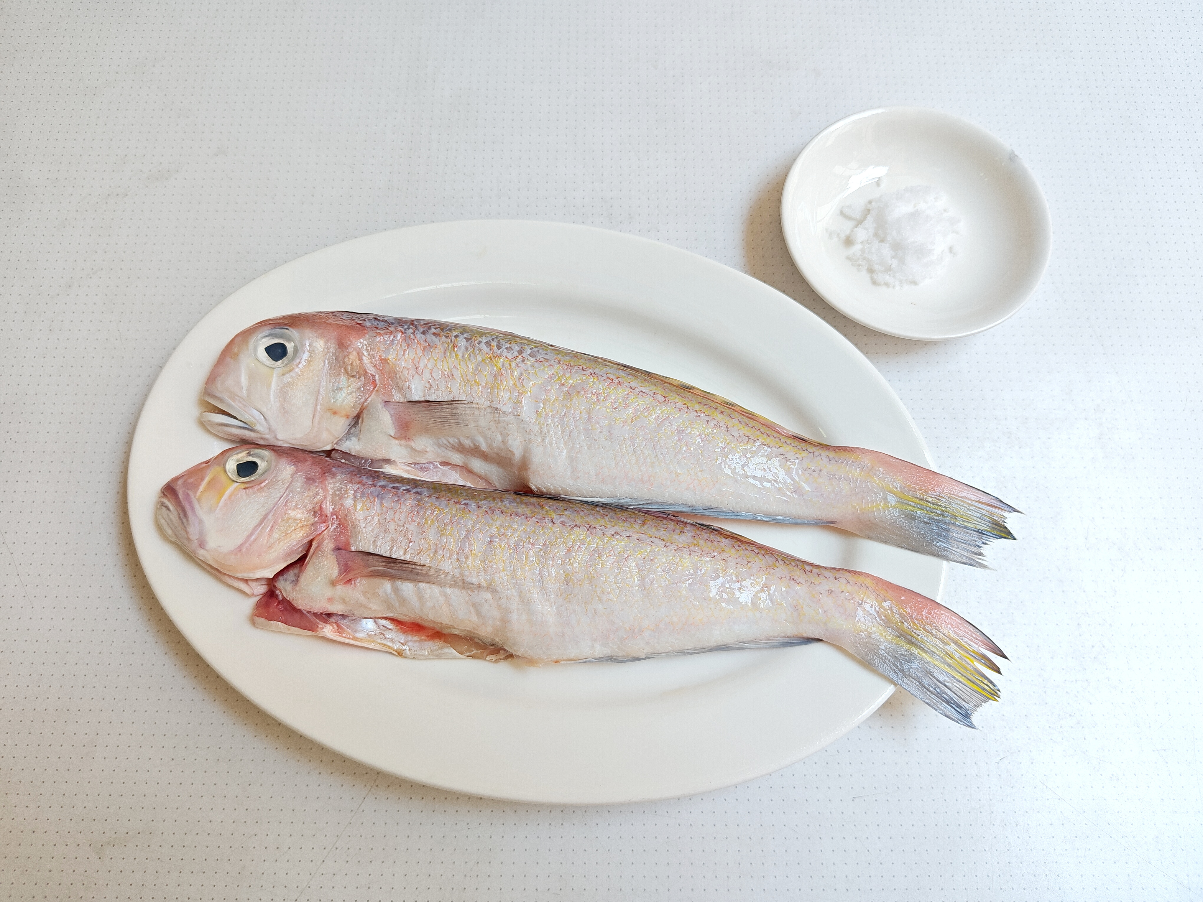 买了两条马头鱼（银方头鱼，眼嘴间两条白纹），22一斤，两条18，4两一条。延绳钓