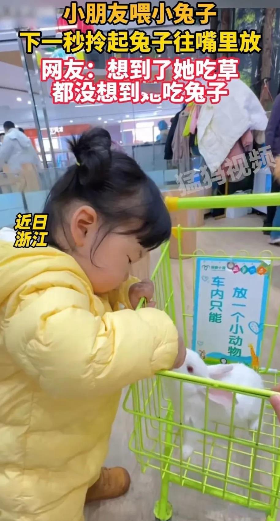 红眼睛的小白兔，的确可爱，但那也不能抓起来就往嘴里塞吧！
三四岁的儿童就能！因为