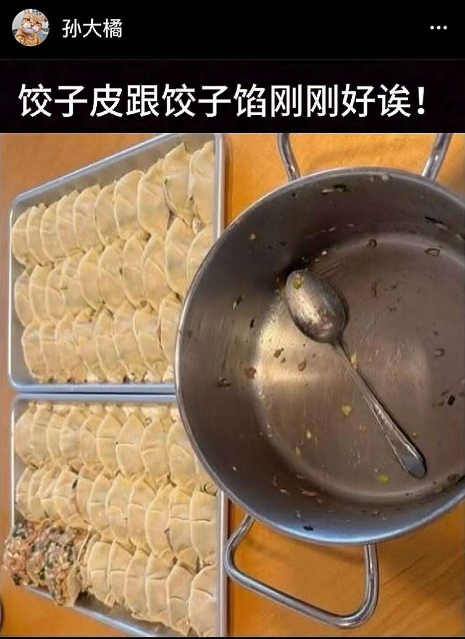 饺子皮跟饺子馅刚刚好诶！