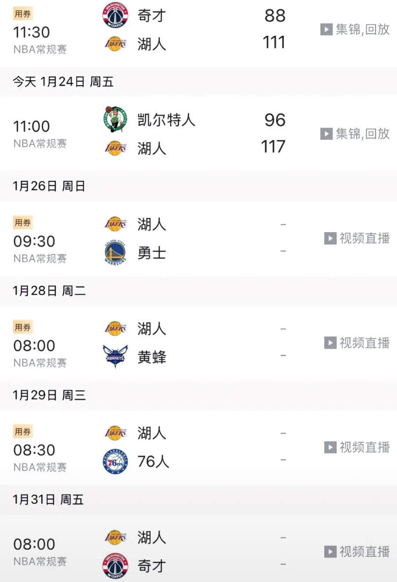 强势逆袭的湖人来了！最近湖人连续两场都是20多分大胜奇才和凯尔特人，更让人期待的