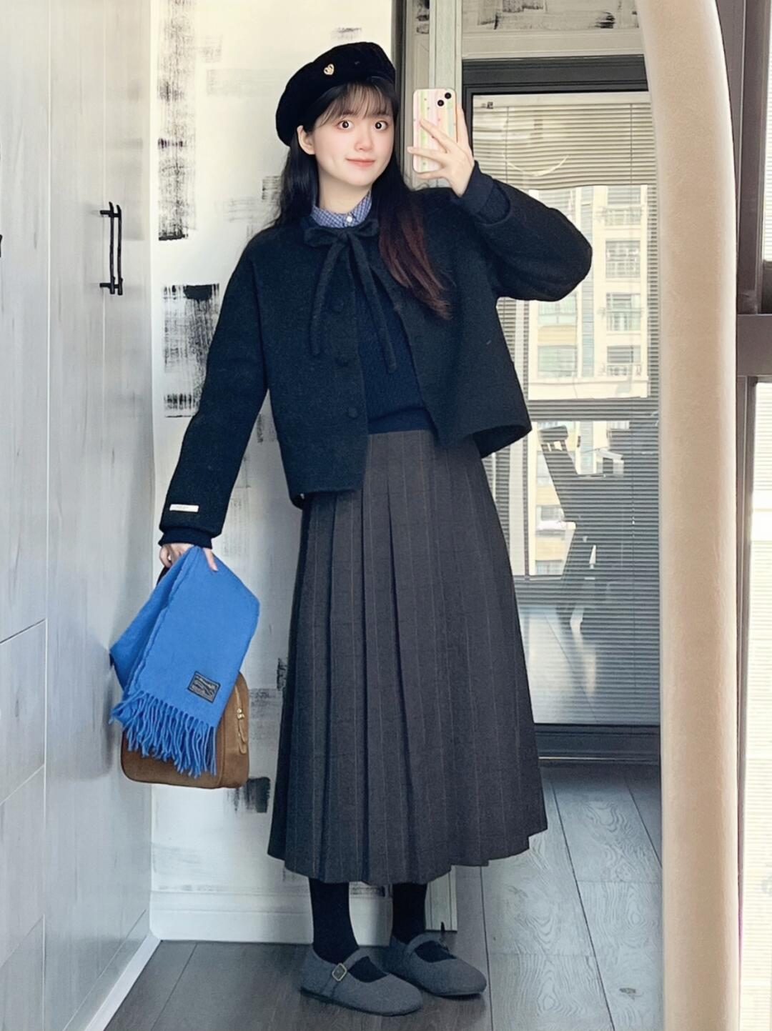 我的跨年穿搭🧣格雷系学院风ʕ•ᴥ•新年快乐呀