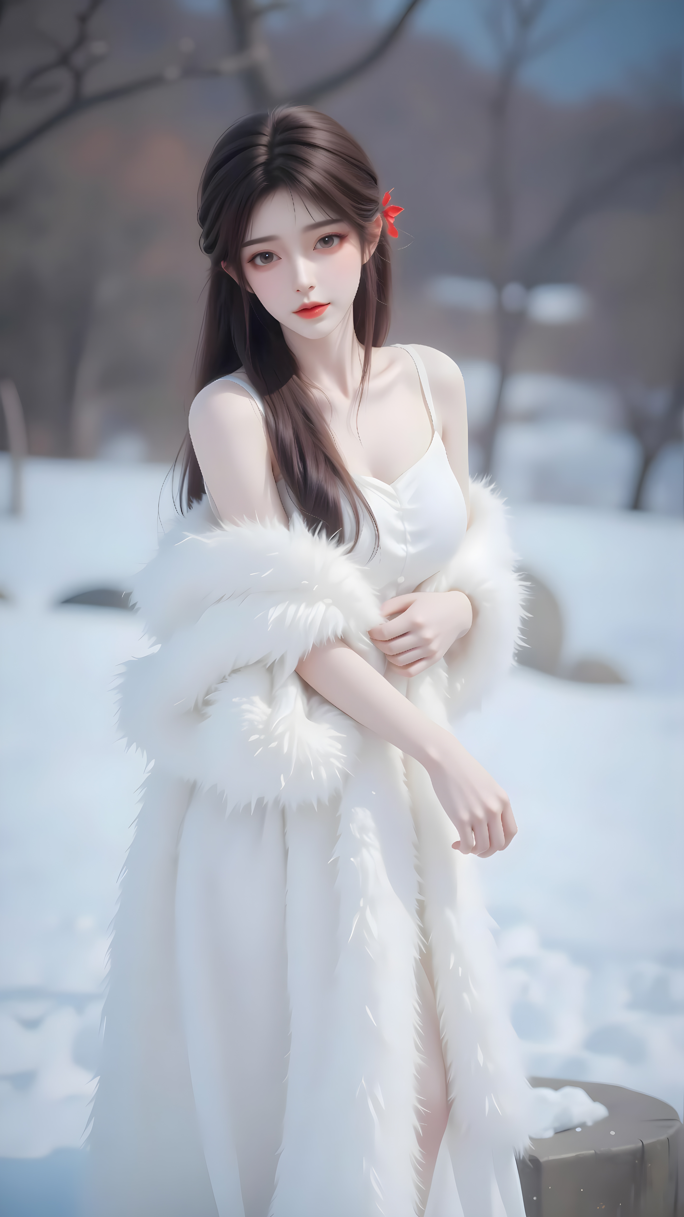 《完美世界》国漫女神壁纸：火灵儿冷漠无比，像是第一次看到石昊，“我是黑暗火凰，你