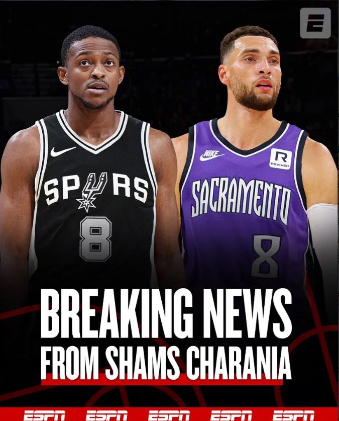 NBA又来一波大交易:福克斯加盟马刺，拉文加盟国王！

据NBA记者报道，刚刚N