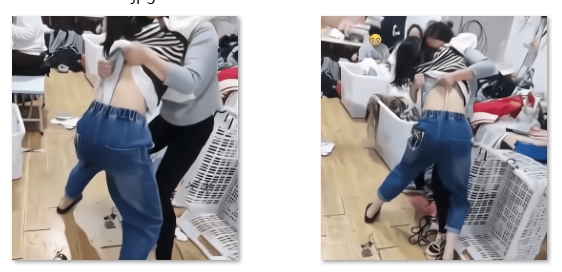女生和同事打闹，用力过猛竟直接把底裤扯成两半，羞得蹲地不敢起身
 ⁡