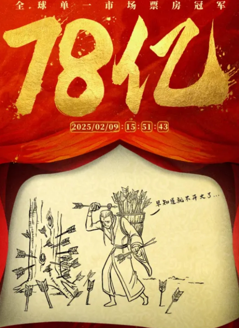 《哪吒2》的票房已经突破了79亿元，但是《哪吒2》的宣发团队票房海报只发出了78