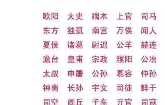 为什么现在汉族复姓人数那么少？根源在朱元璋的破坏！
我们都知道，汉族的姓氏不但有