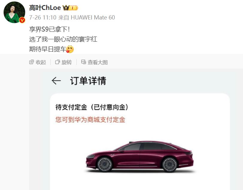 雷军尴尬了，好不容易请来著名演员高叶为小米手机代言，高叶出手就拿下了享界S9，表