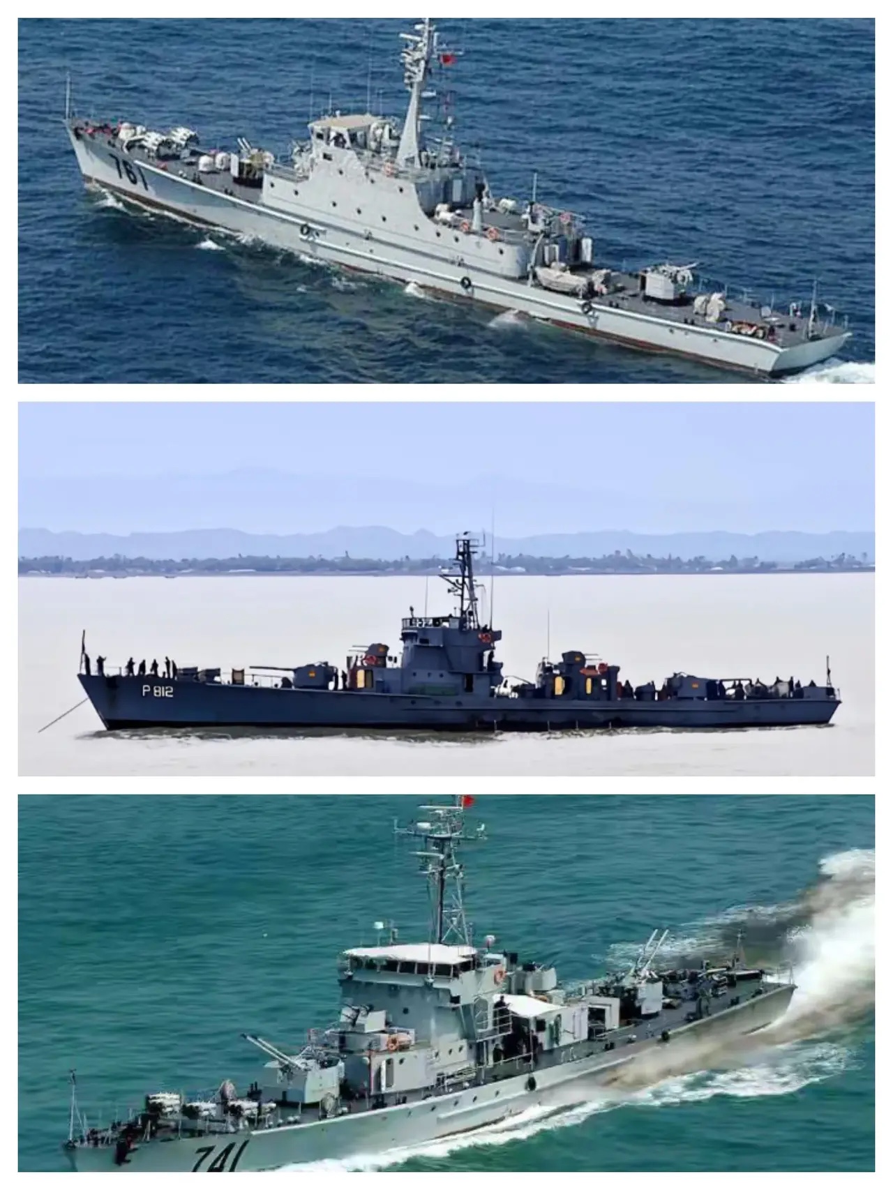 037猎潜艇，长58米，宽7米，满载排水量400吨，从上世纪60年代到2009年