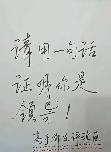 请用一句话证明你是领导！