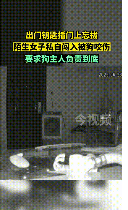 浙江金华，一业主出门时因疏忽大意未拔钥匙，导致钥匙一直挂在房门上。一陌生女子见状