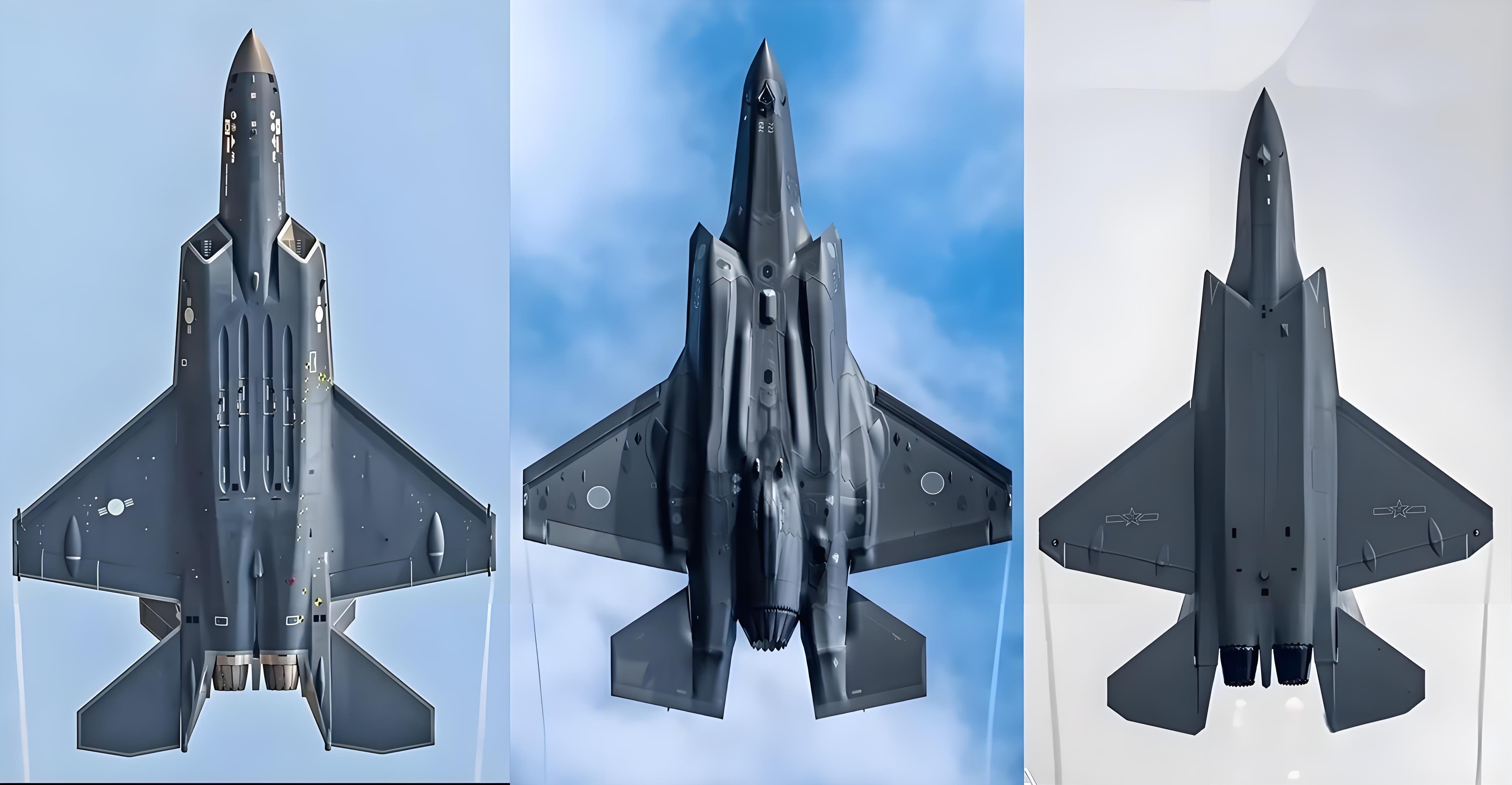 下图，韩国的KF-21、美国的F-35以及我国的J-35！
J-35看起来是最