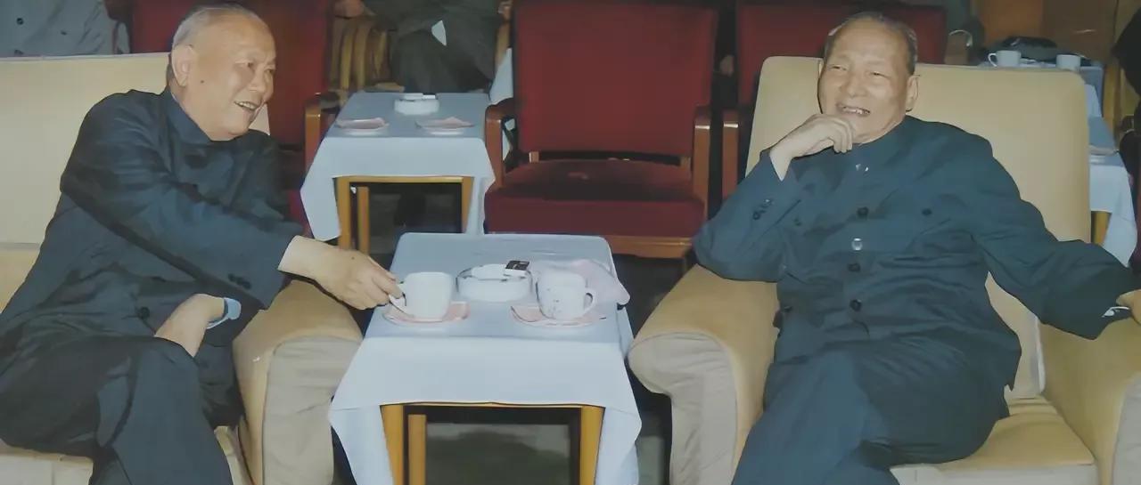 八十年代，李先念与陈云在一起，亲切交谈，合影留念，永恒的回忆！