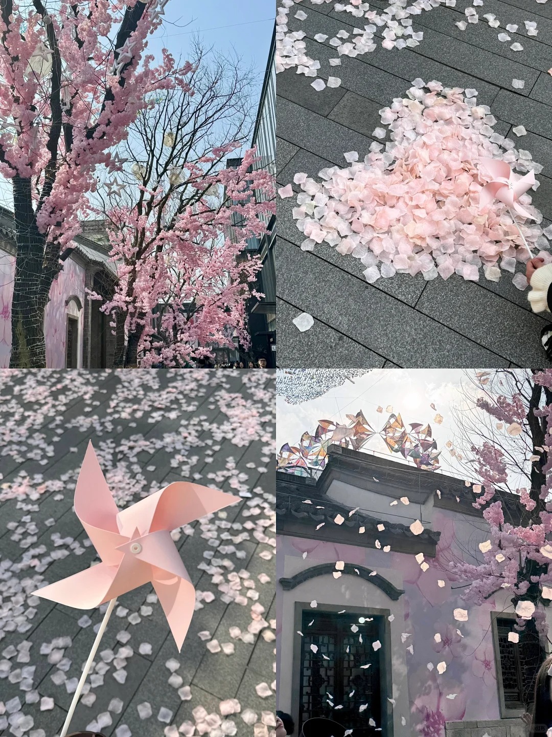 南京 | 淋一场阳光下的樱花雨
南京万象天地太会整活了！
最近举办了樱花节

?