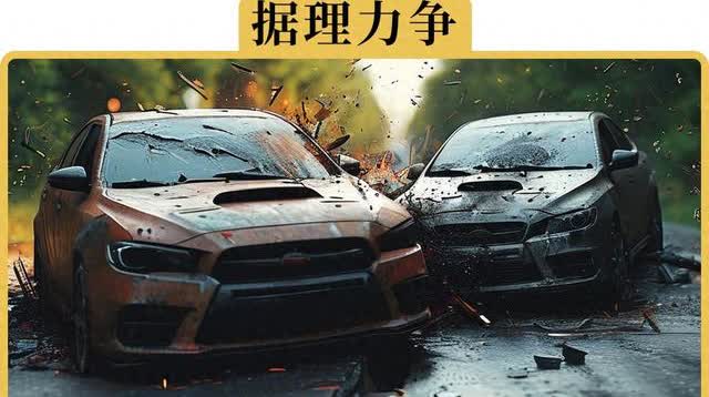 来看看这个事故现场，猜猜哪台车的责任？答案是红色车全责，这是公司小伙伴的车。责任