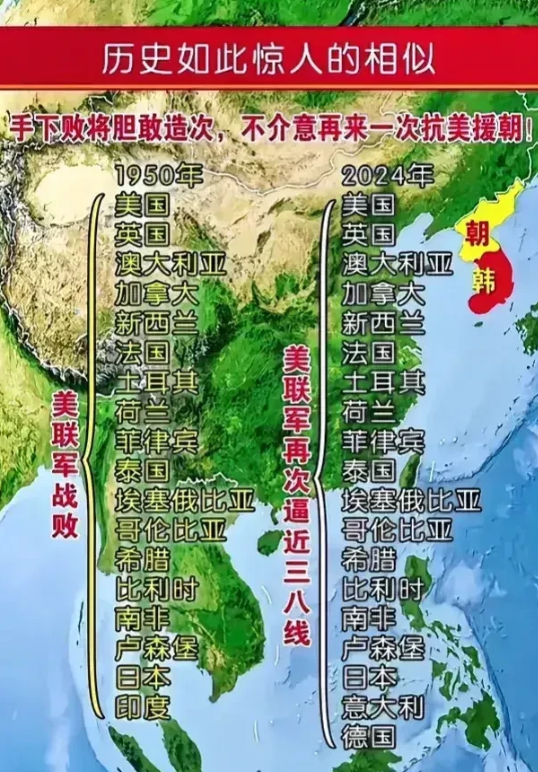 历史如此惊人的相似！手下败将胆敢造次，不介意再来一次抗美援朝！

近日18国军队
