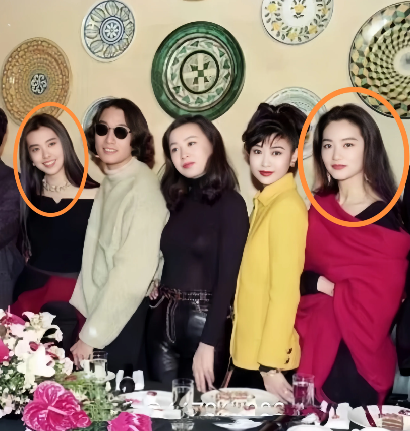林青霞和王祖贤果然是当年的极品大美女，在一群人里面，就数她两人最出众，二美都有一