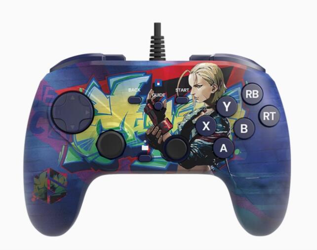 HORI 《街霸 6》联名限定有线手柄，该手柄适用于 PC 平台，可选嘉米、韩蛛
