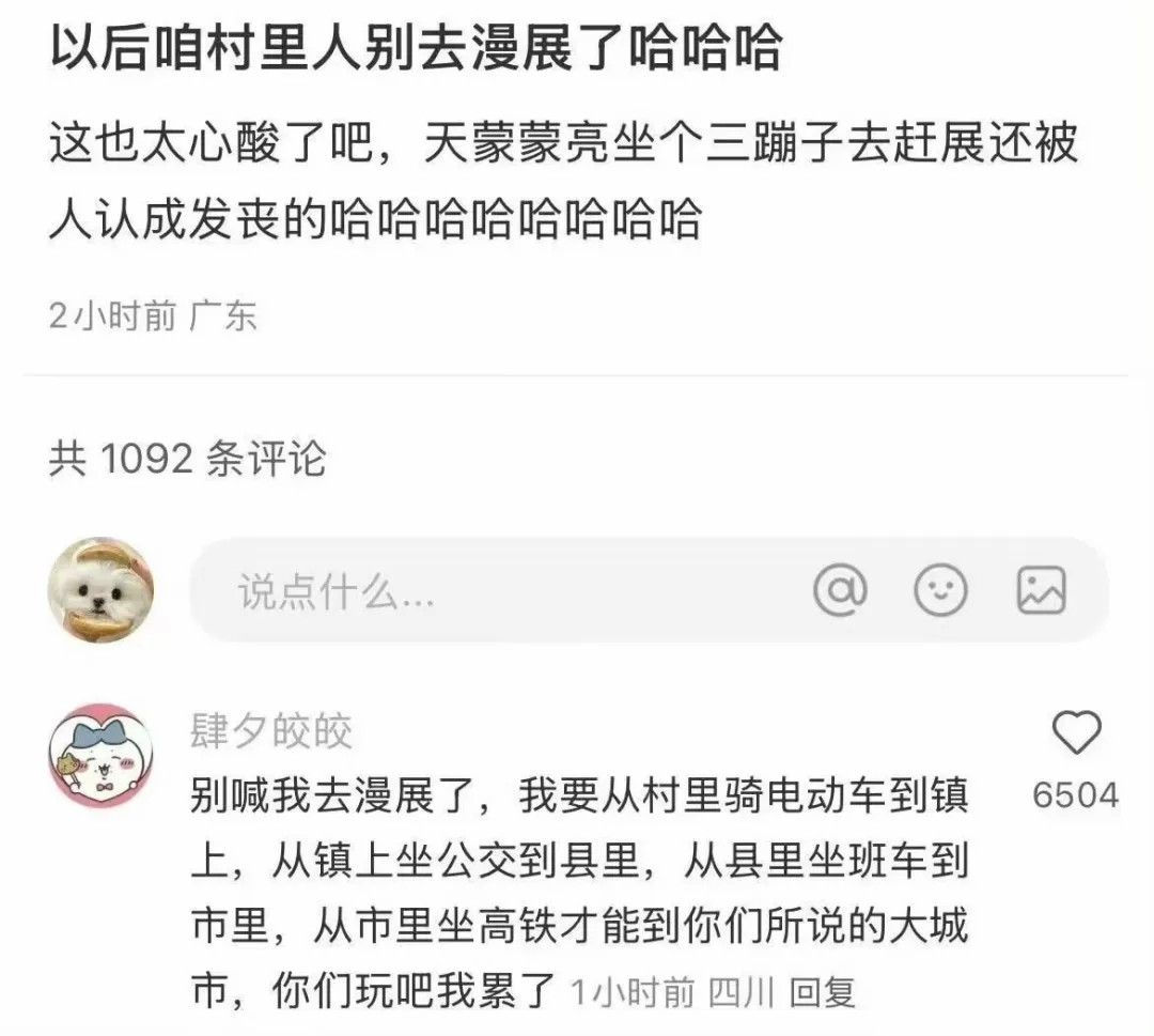 以后咱村里人别去漫展了