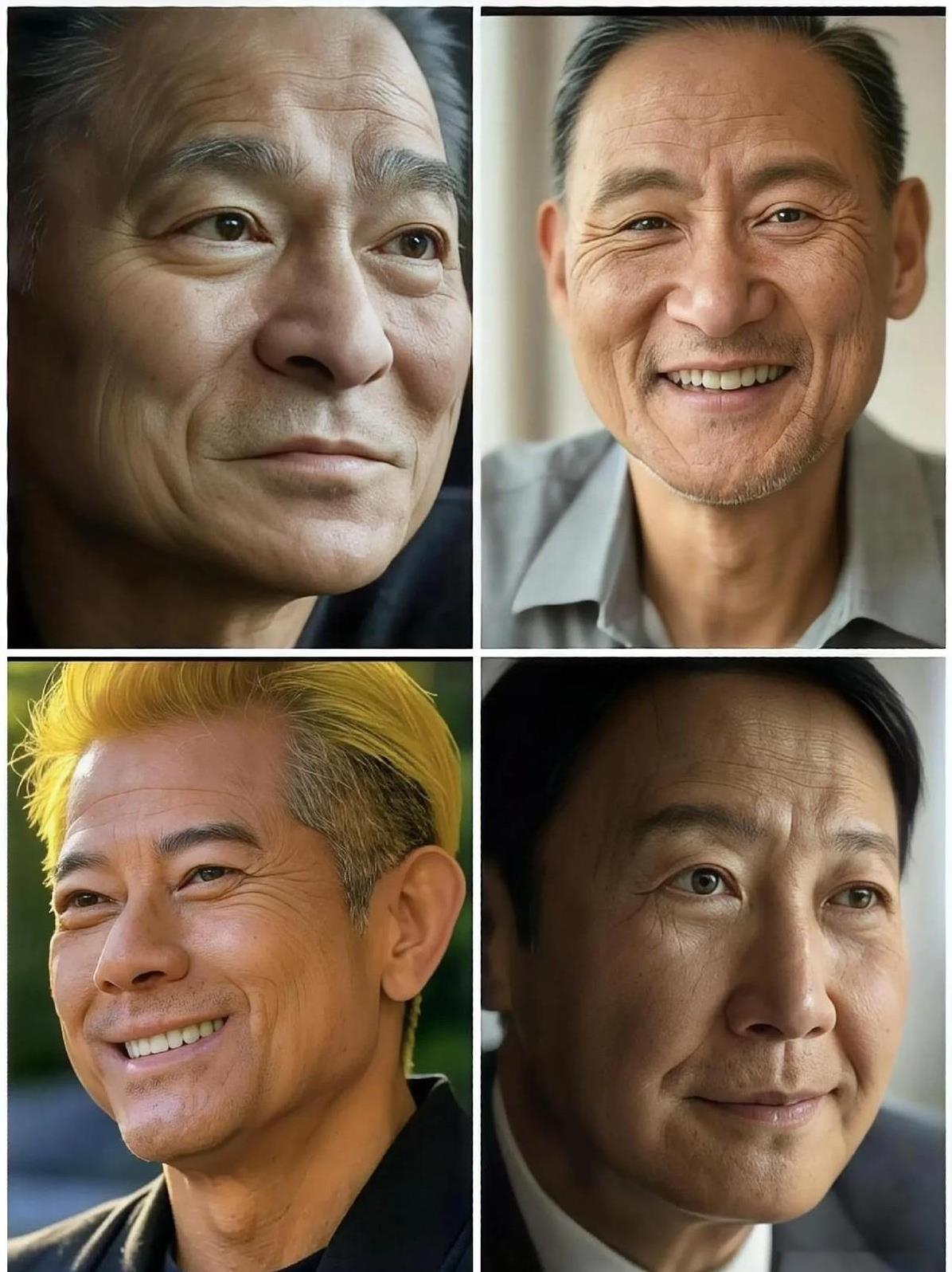 四大天王虽然都已年长，但风采依旧。
刘德华依然帅气有型，张学友散发着和蔼可亲的气