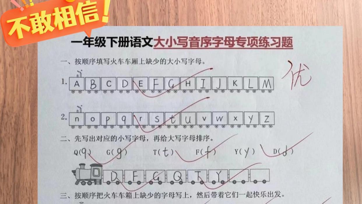 一年级下册语文-大小写音序字母专项练习题