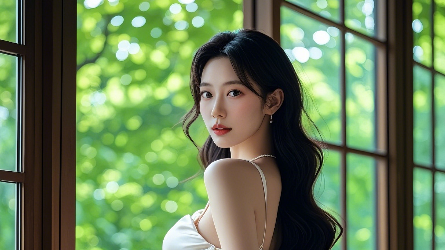 少女的裙摆盛满盛夏