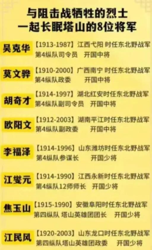 塔山阻击战到底有多惨烈？我说一个点你就知道了——八位曾亲身经历过塔山阻击战的开国