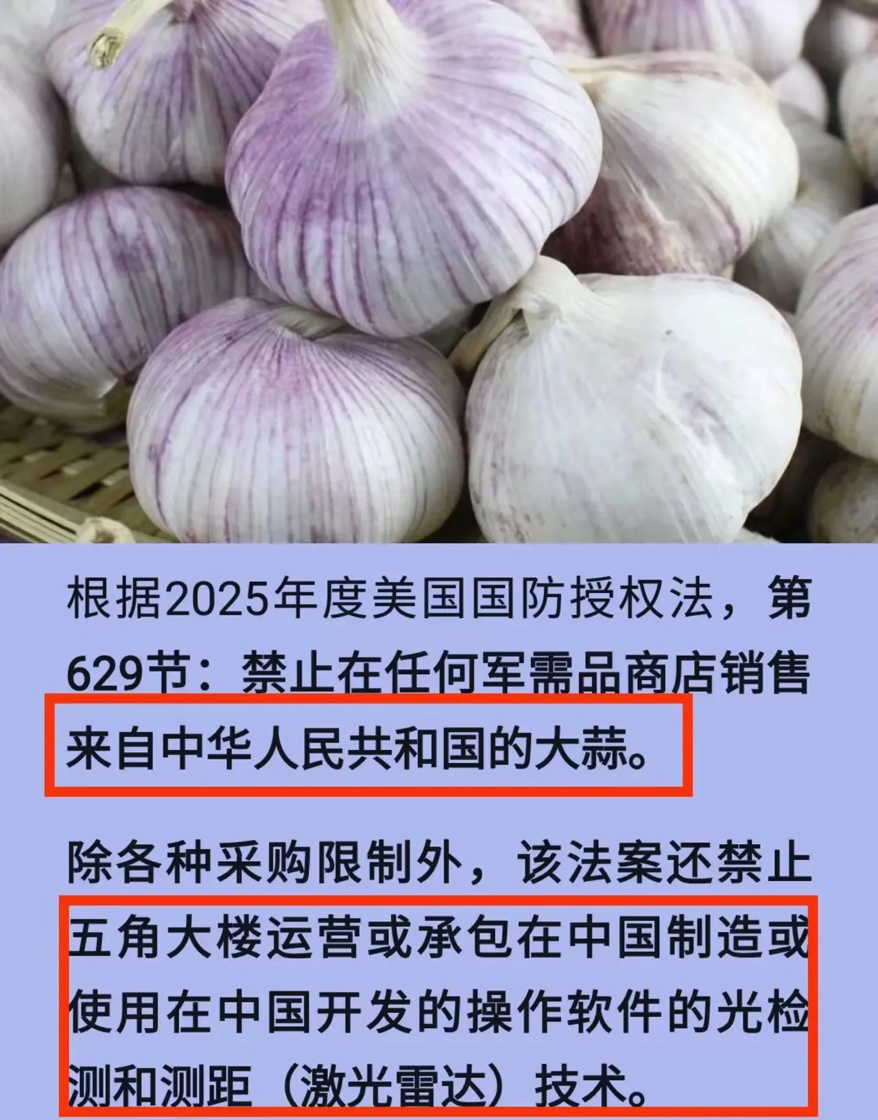 到底是没瞒住，美国已经知道我们的核心底牌“大蒜”