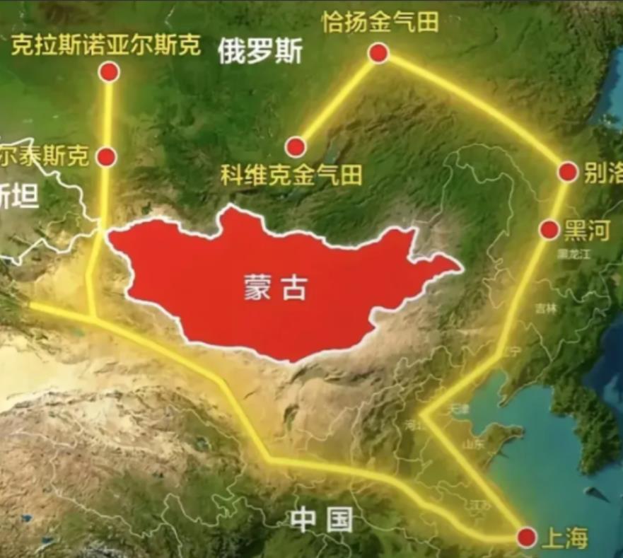 天然气管道绕过蒙古国真是一个明智的选择！虽然绕了个大弯，避开了蒙古国，乍一看好像